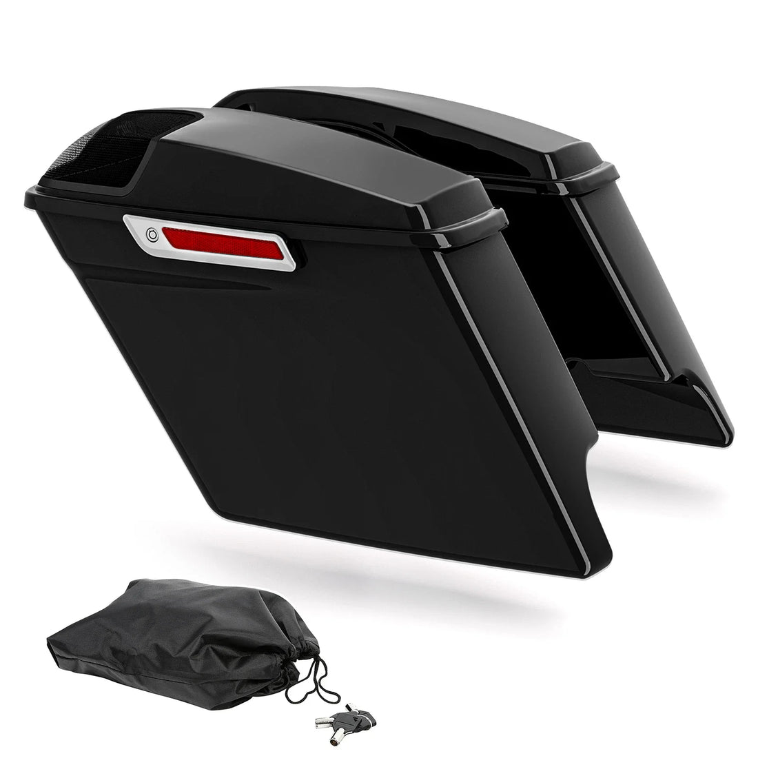 5" Extended Hard Saddle Bags Speaker Grills Fit For Harley Road Glide 1993-2013
