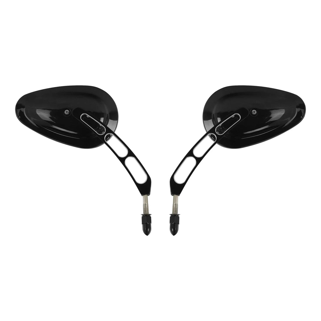2X Black M8 Teardrop Rear View Side Mirror Fit For Harley Davidson Softail Slim