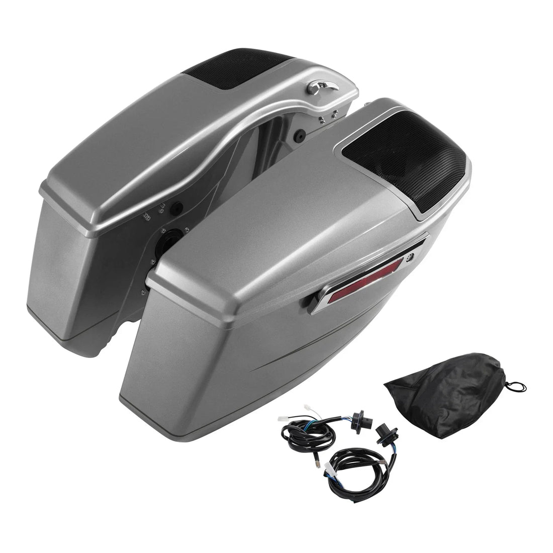 Saddlebags Fit For Harley Cvo Road Street Glide 2023-25 Dark Platinum Pinstripe