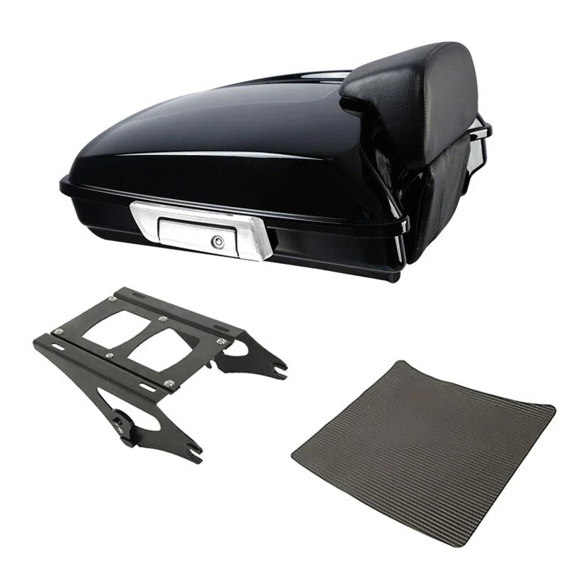 Black Razor Trunk Backrest Mount Rack Fit For Harley Touring Road Glide 2014-26