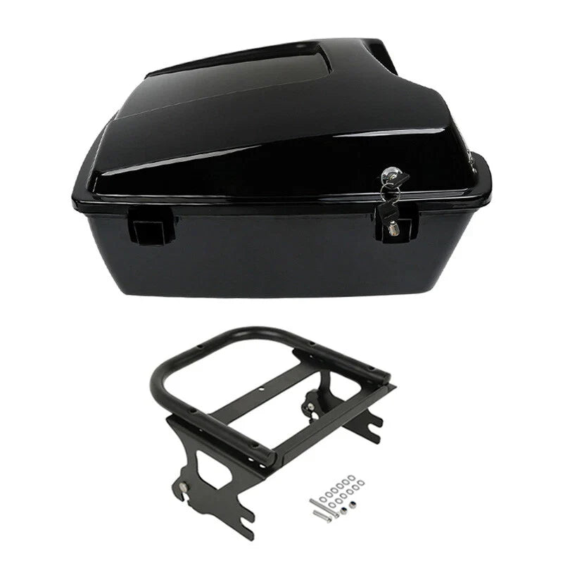 Black Chopped Trunk Mount Rack Fit For Harley Touring Road King 1997-2008
