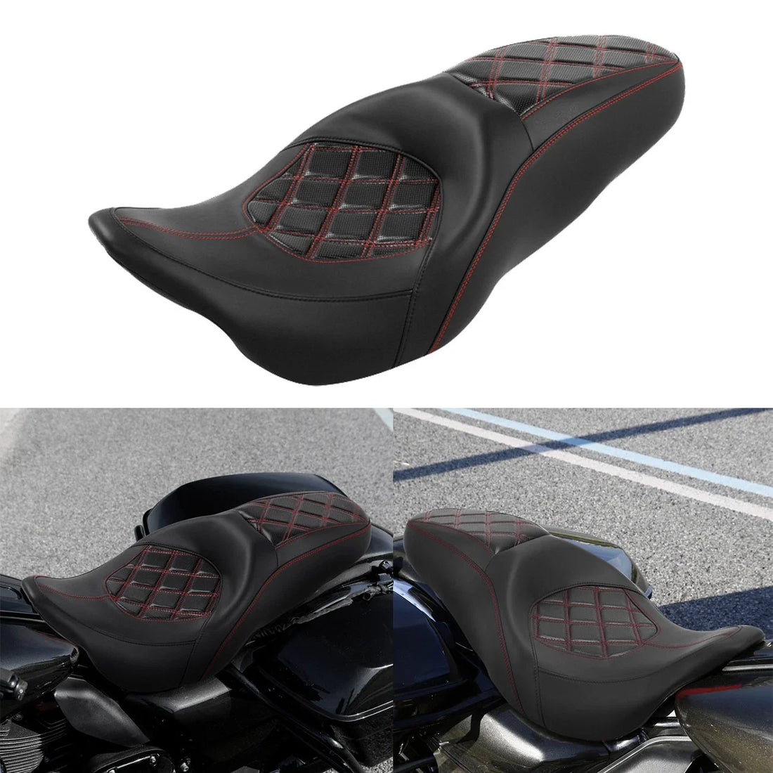 Passenger Rider Driver Seat Fit For Harley Touring Street Road Glide 09-23