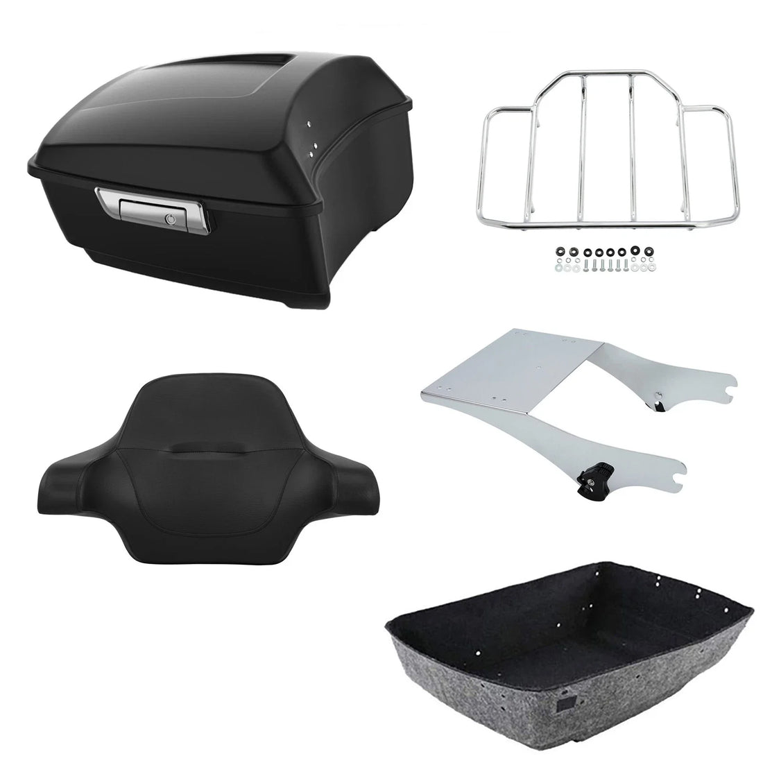 Matte King Trunk Backrest Two-Up Mount Rack Fit For Harley Electra Glide 1997-08