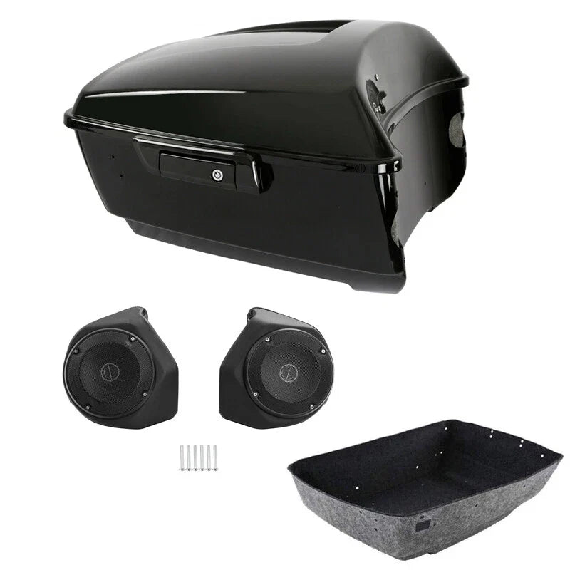 Black King Trunk 6.5" Speakers Pod Fit For Harley Touring Cvo Road Glide 14-2026