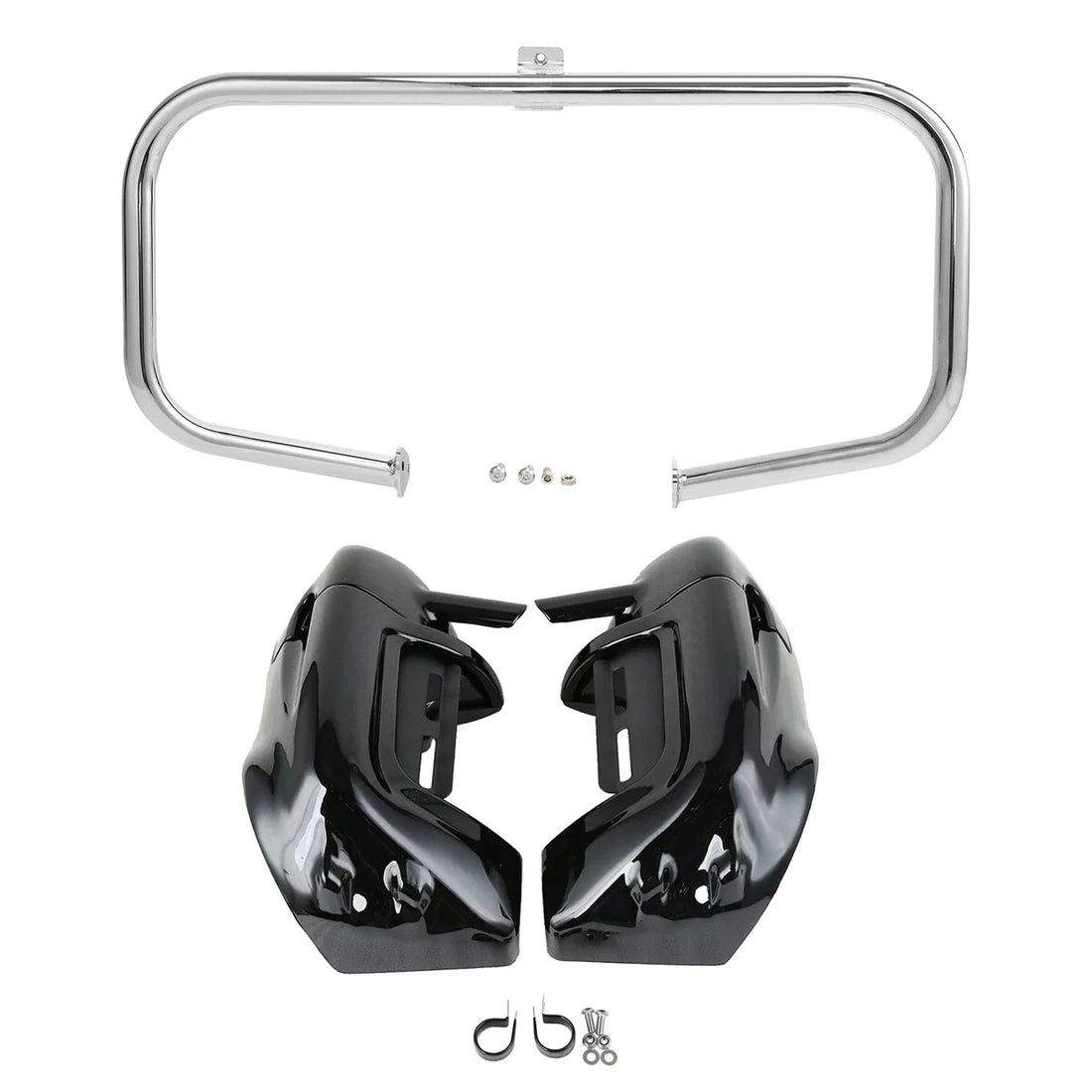 Lower Vented Fairing & Engine Crash Bar Fit For Harley Touring Road King 97-08