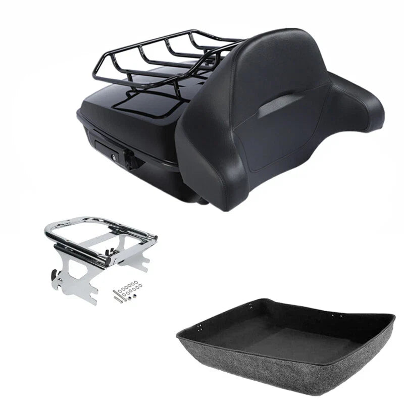 Chopped Trunk Backrest 2-Up Mount Fit For Harley Touring Road King 97-2008
