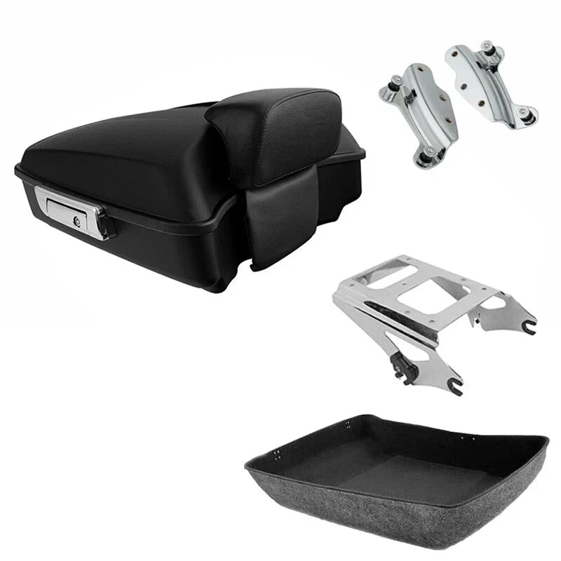 Matte Black Chopped Trunk Pad Mount Docking Fit For Harley Touring 2009-13
