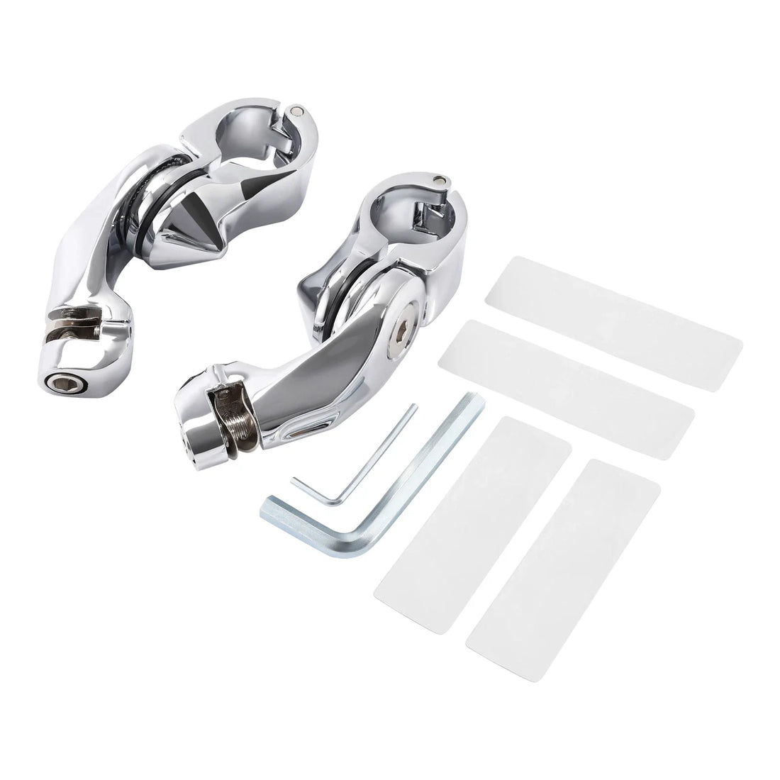 1 1/4" Chrome Adjustable Highway Short Angled Foot Pegs Mount Kit Fit For Harley