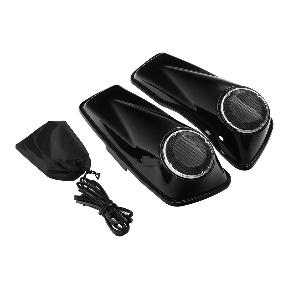 Vivid Black 6.5" Saddlebags Speaker Lids Fit For Harley Touring Road Glide 14-24