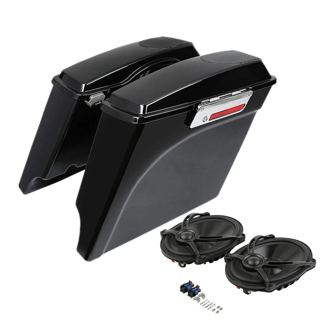5" Stretched Hard Bags Saddlebag & Speakers Fit For Harley Touring 1993-2013