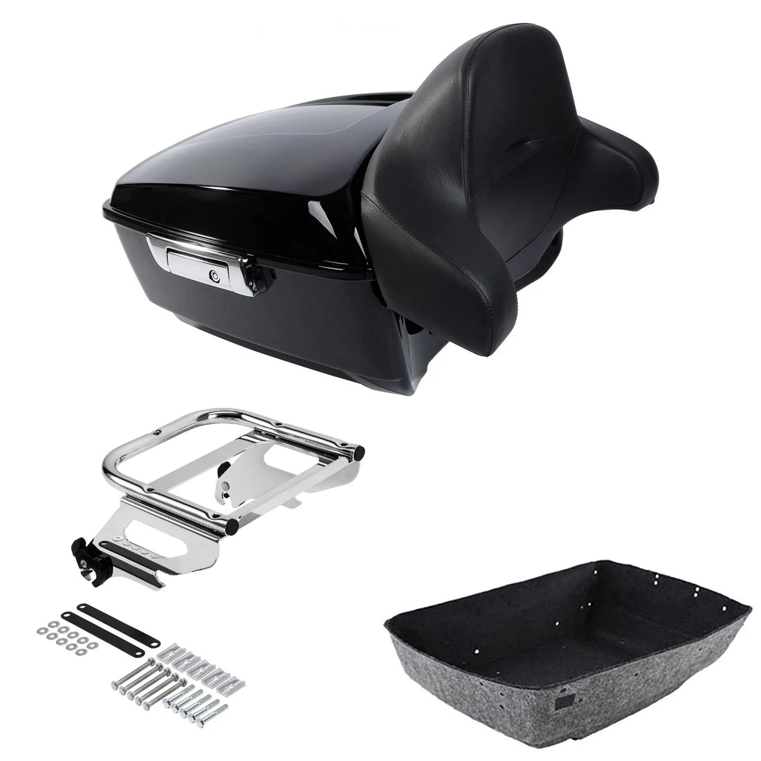 King Trunk Backrest Solo Mount Rack Fit For Harley Touring Electra Glide 1997-08