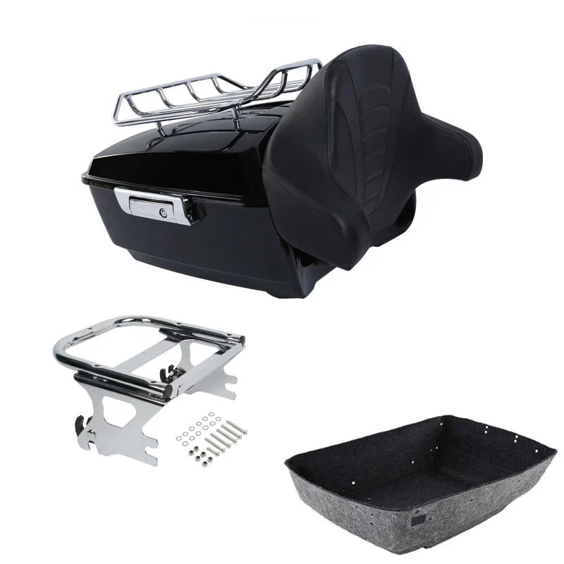 King Trunk Backrest Rack Mount Fit For Harley Touring Road King Glide 97-08