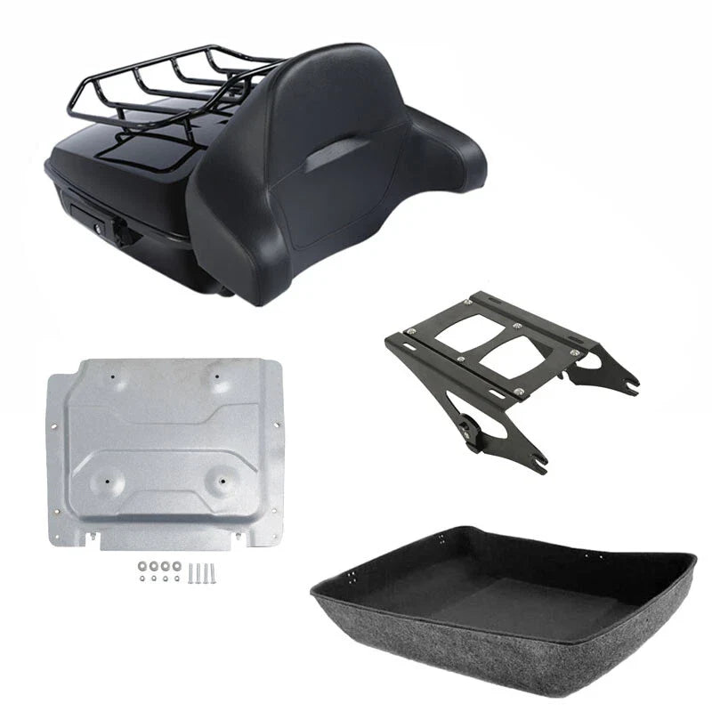 Chopped Trunk Backrest Pad Mount Rack Plate Fit For Harley Touring Fltrx 14-2026