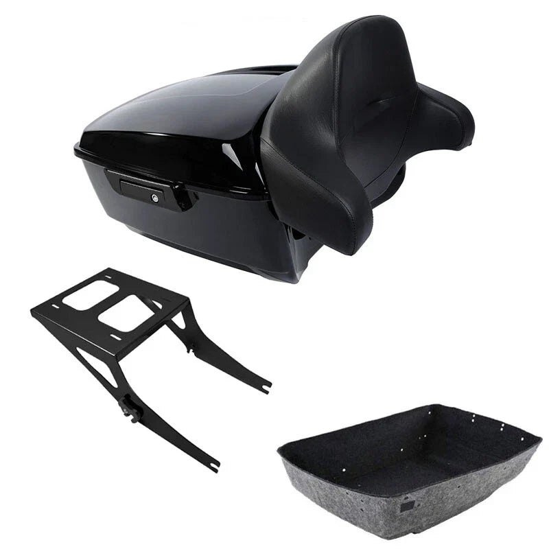 King Trunk Pad & Mount Rack Fit For Harley Fat Boy 2008-2017 Black
