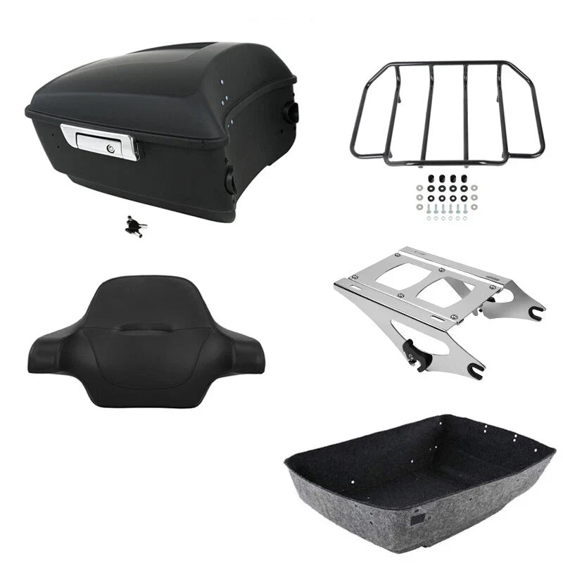 Matte King Trunk Luggage Backrest Rack Mount Fit For Harley Touring 2014-2026 25