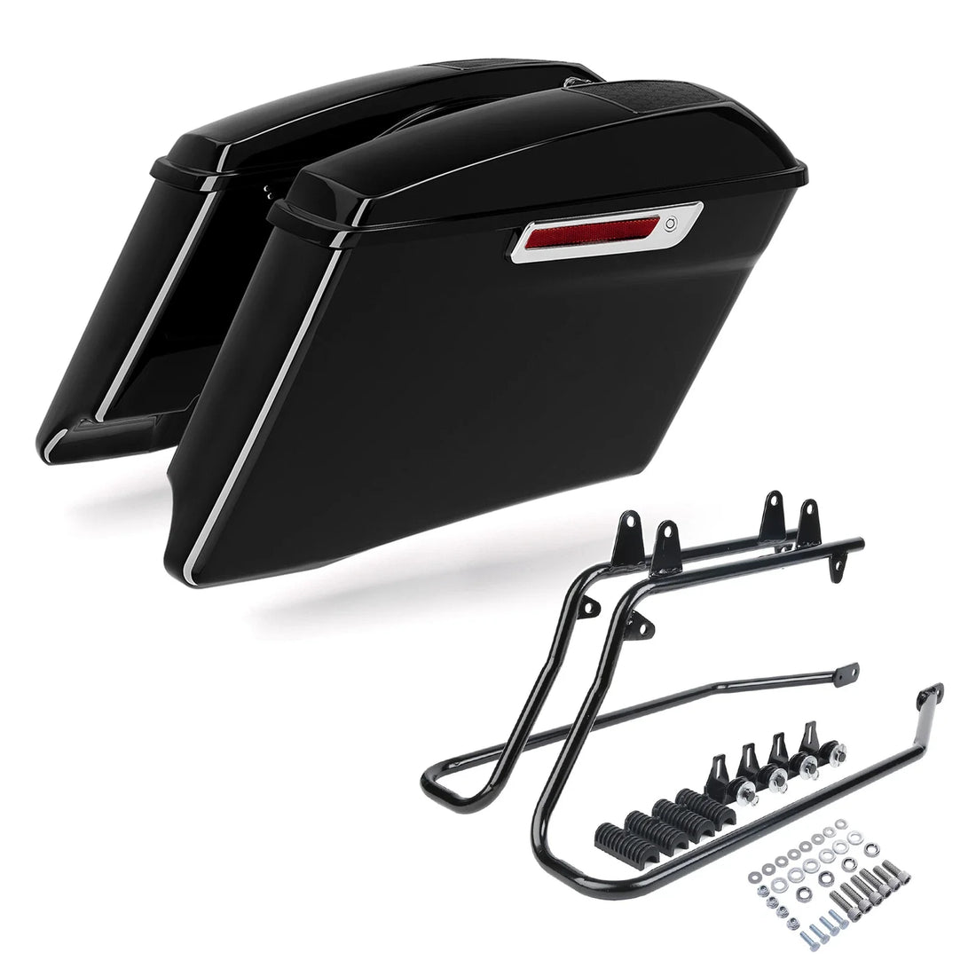 Hard Saddle Bag 6x9 Speaker Lids Bracket Kit Fit For Harley Softail Fatboy 84-17