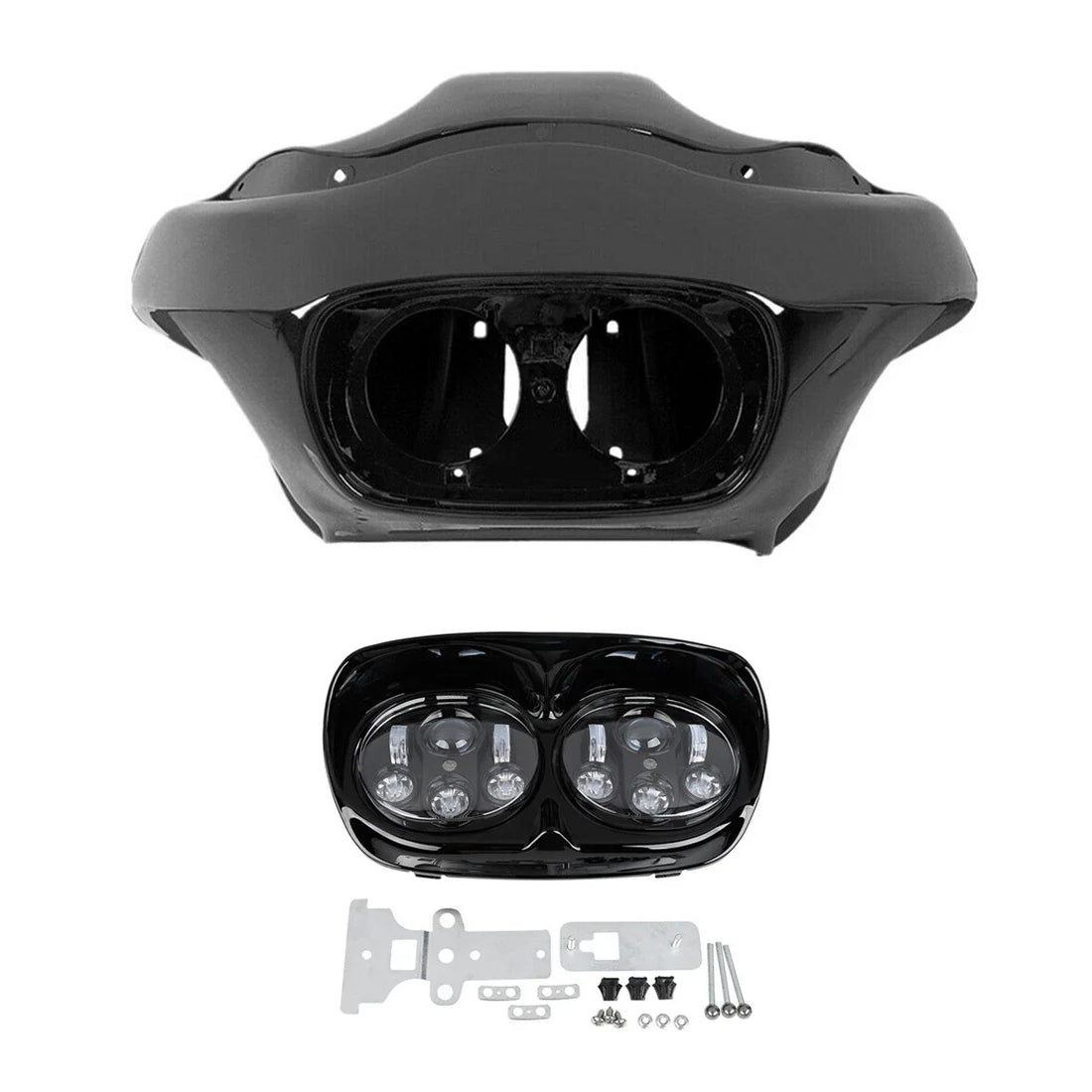 Matte Inne & Outer Fairing LED Headlight Fit For Harley Road Glide 1998-2013 12