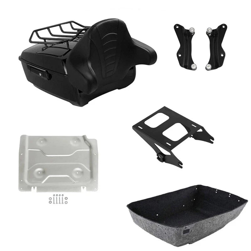 King Trunk Backrest Pad Rack Mount Plate Docking Fit For Harley Touring 14-2026