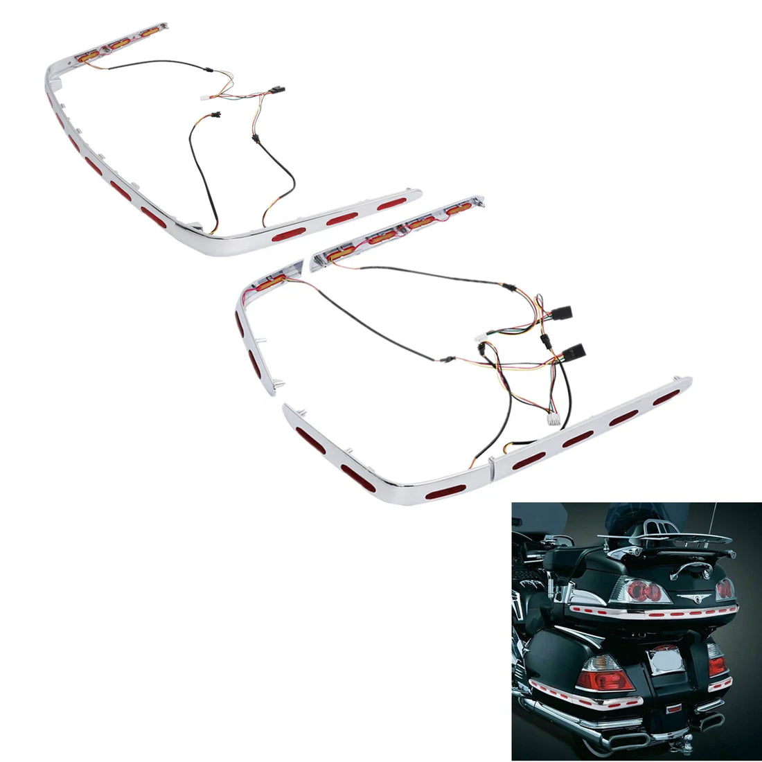 Trunk & Saddlebag Decoration Trim LED Light Fit For Honda Goldwing GL1800 01-11