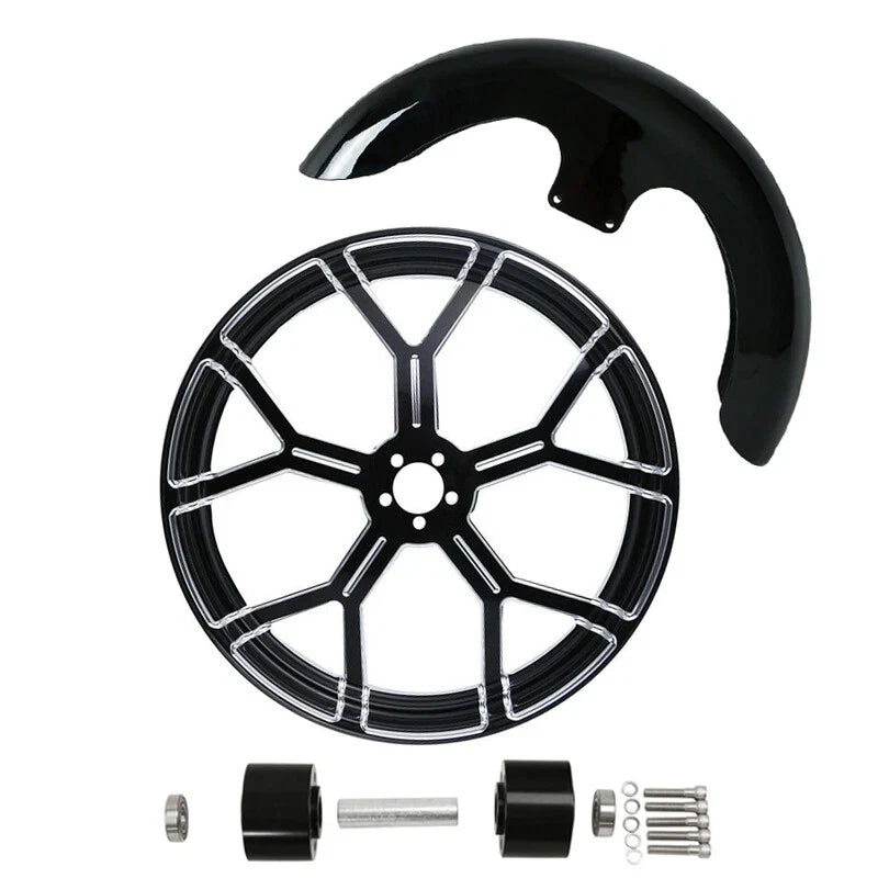 23"x3.5" Wheel Rim Dual Disc Hub Front Fender Fit For Harley Touring ABS 1997-21