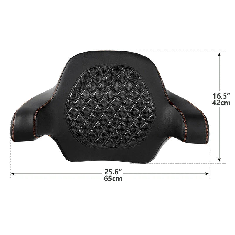 King Size Passenger Backrest Pad Fit For Harley Touring Street Glide 14-25