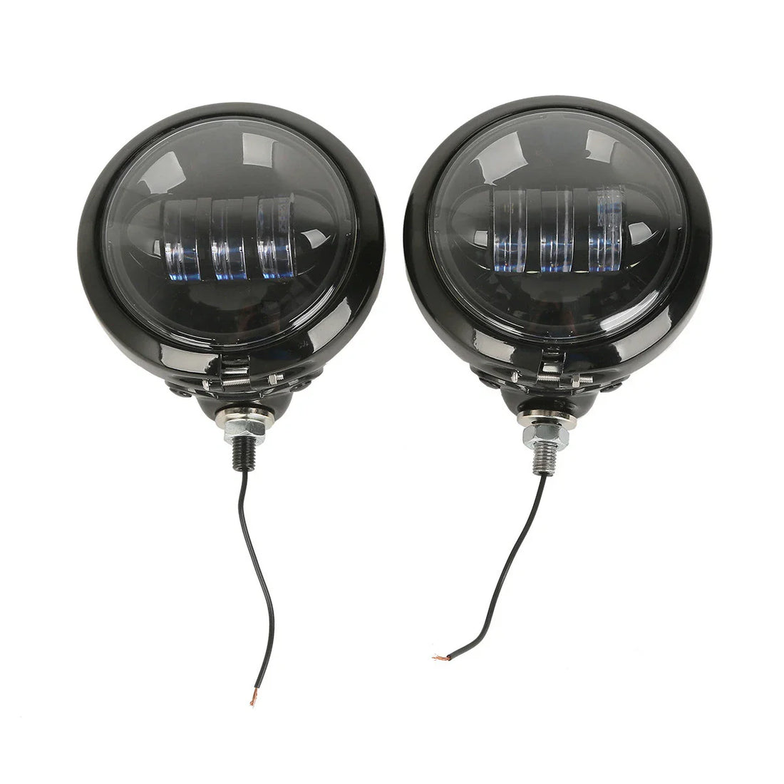 Pair 4.5" LED Auxiliary Spot Passing Fog Lights Housing Bucket Fit For Harley