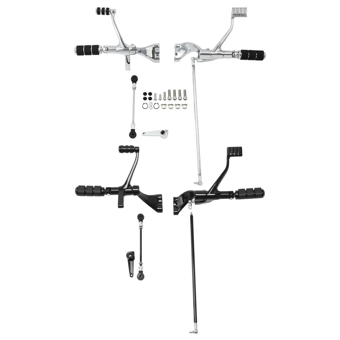 Forward Control Pegs Lever Linkage Fit For Harley Sportster 04-2013 Chrome/Black