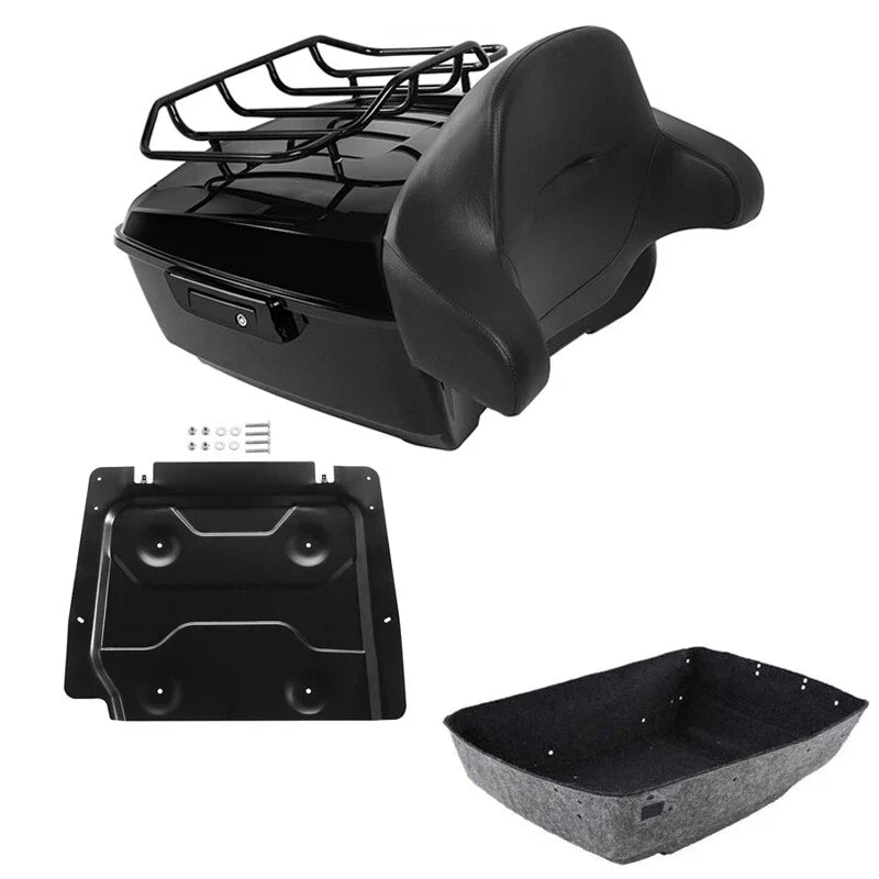 Black King Trunk Backrest Base Plate Fits For Harley Touring Street Glide 14-26