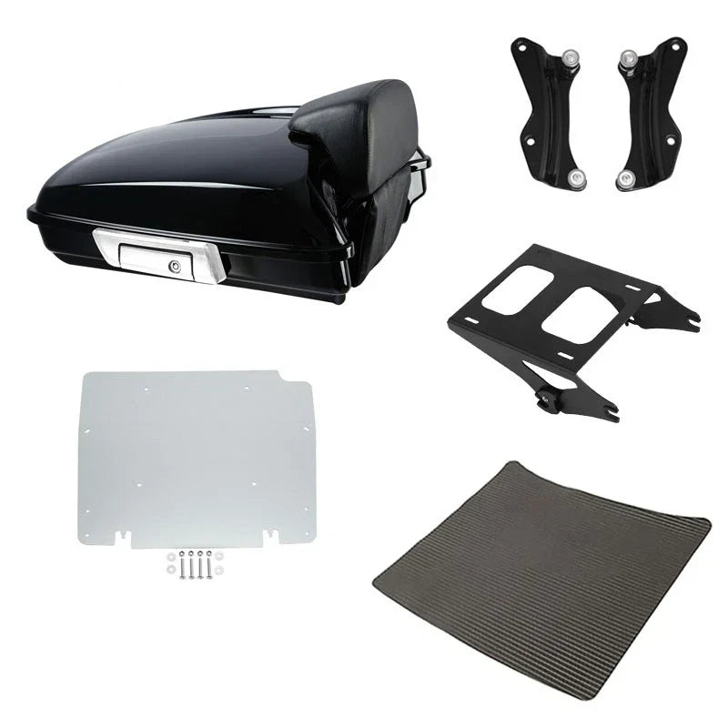 Razor Trunk Backrest Pad Rack Docking Plate Fit For Harley Street Glide 2014-26