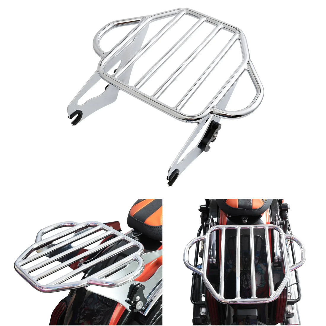 2 Up Mounting Luggage Rack Fit For Harley Touring Road King Street Glide 2009-Up