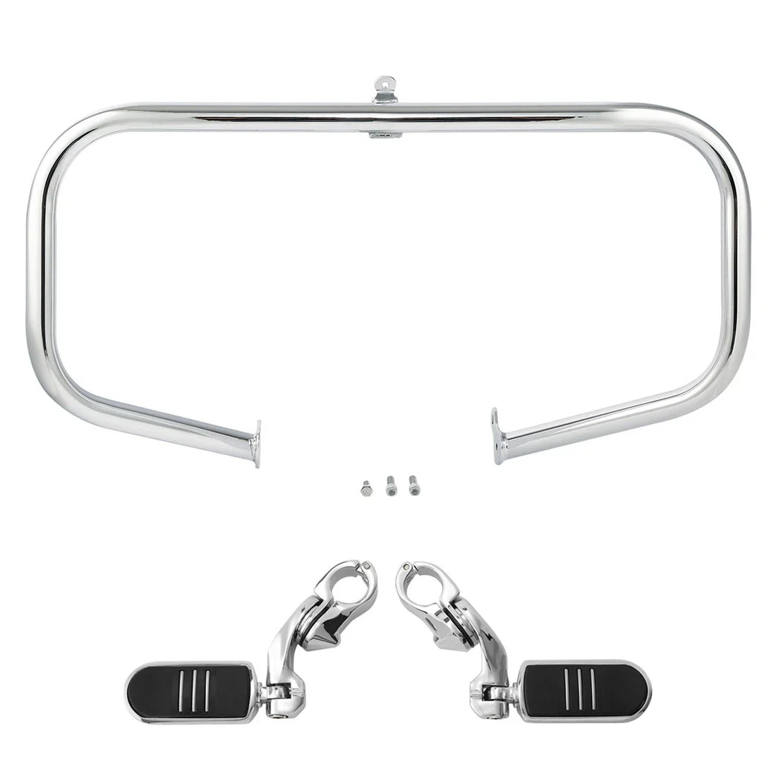 Chrome Highway Engine Guard Crash Bar Foot Pegs Fit For Harley Touring 2009-2024