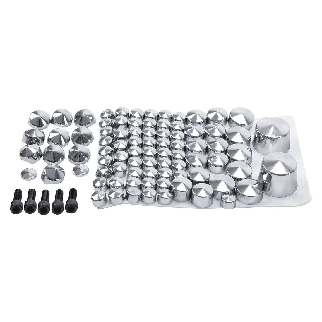 Chrome 81PCS Toppers Cover 5 Bolts Fit For 07-13 Harley Softail Twin Cam Models