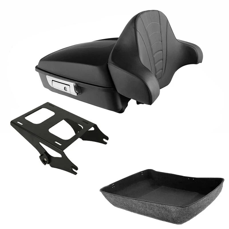 Matte Black Chopped Trunk Backrest Mount Fit For Harley Touring Road Glide 14-26