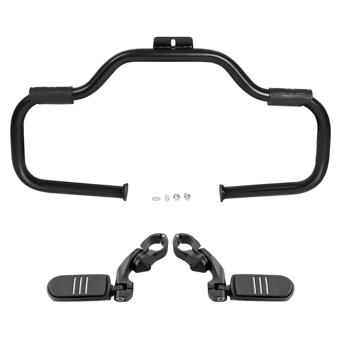 Matte Black Mustache Engine Guard Foot Pegs Mount Fit For Harley Softail 2000-17