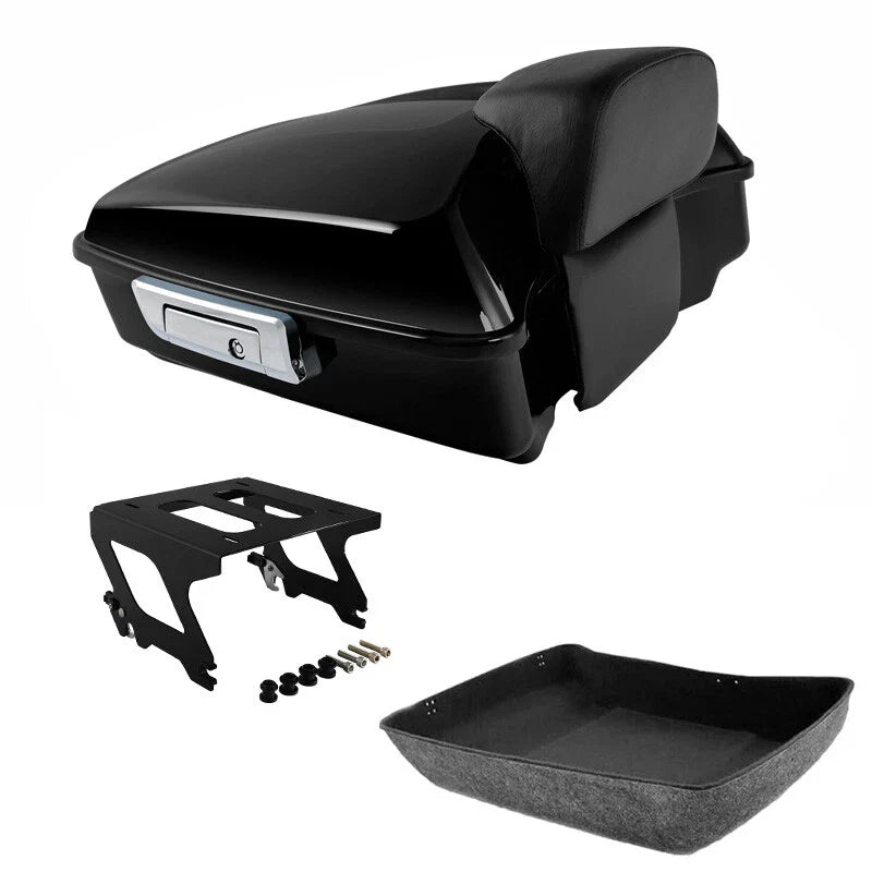 Chopped Trunk Backrest Pad Solo Mount Fit For Harley Low Rider Fxlrs 18-25