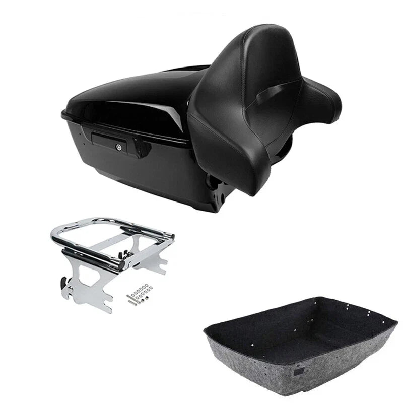 King Trunk Backrest Pad Two-Up Mount Fit For Harley Touring 97-08
