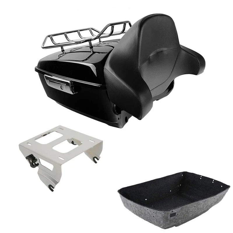 King Trunk Backrest Solo Rack Fit For Harley Touring Cvo Road Street Glide 14-26