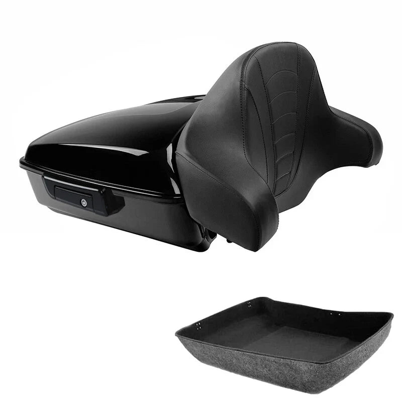 Chopped Trunk Backrest Pad Fit For Harley Touring Road Glide 09-13