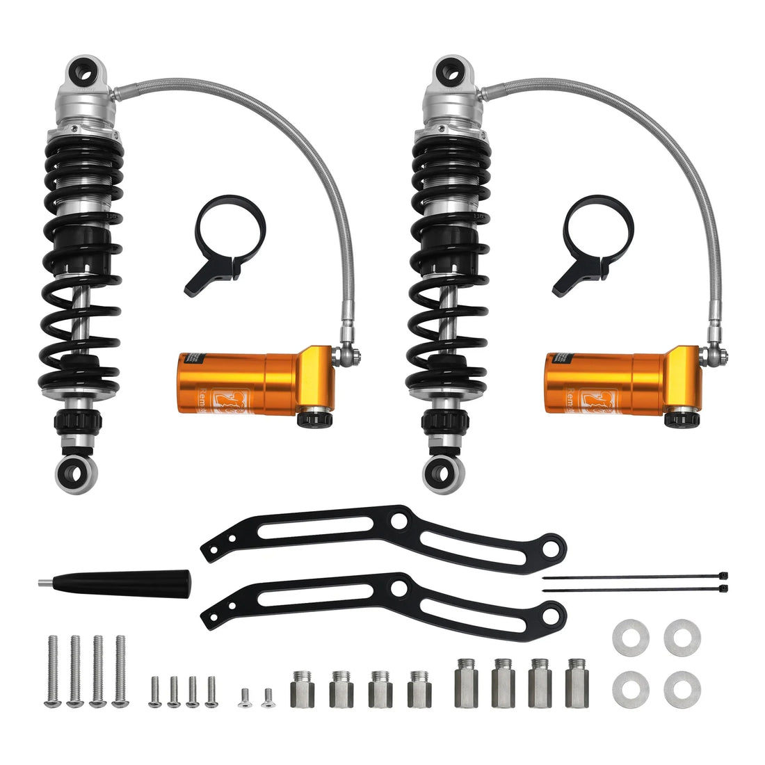 Remote Reservoir Rear Suspension Shocks Fit For Harley Road Glide King 2014-2024
