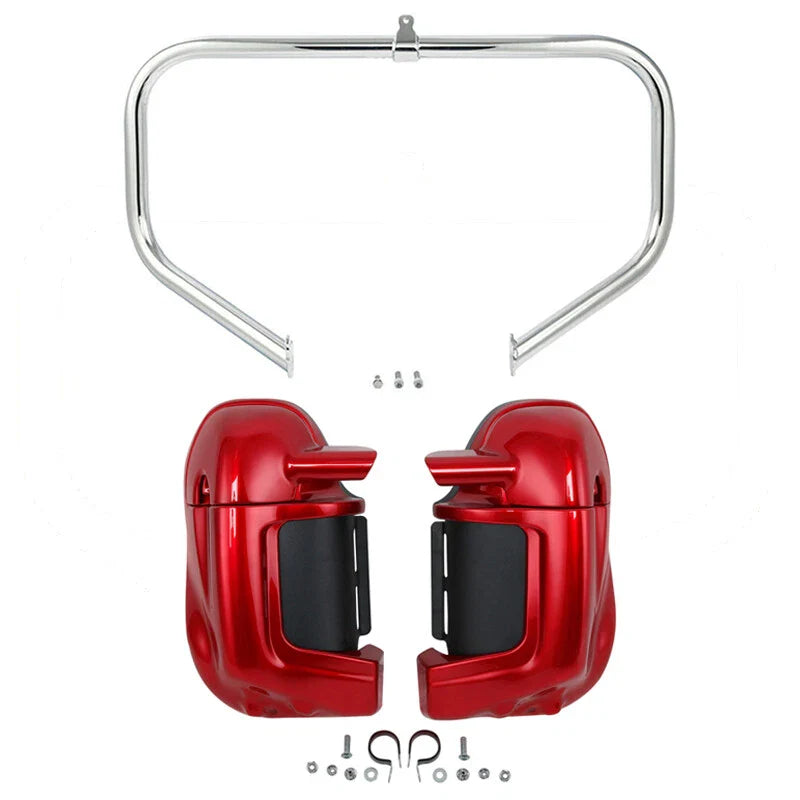 Red Lower Vented Fairings Engine Guard Crash Bar Fit For Harley Touring 09-13 12