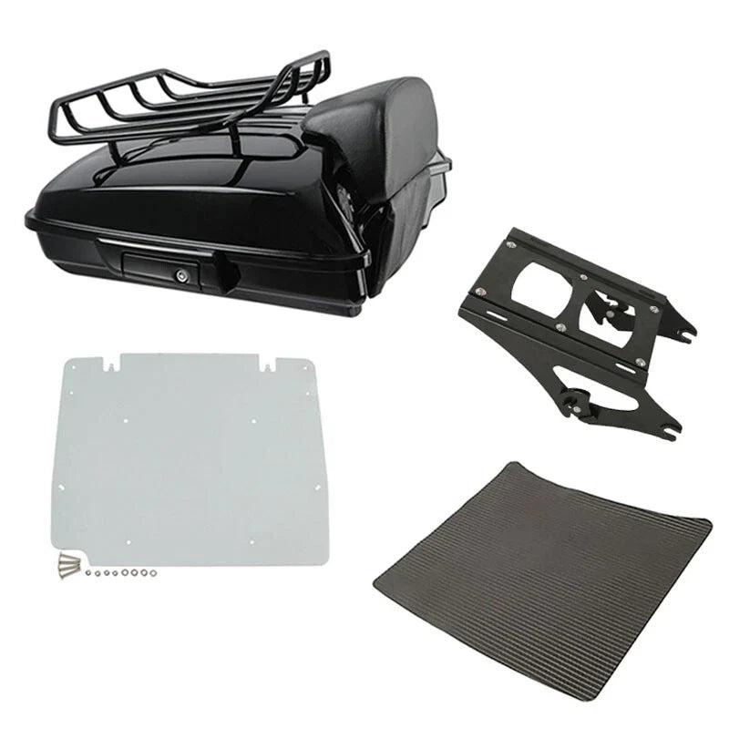 Black Razor Trunk Backrest Mount Base Plate Fit For Harley Electra Glide 2014-Up