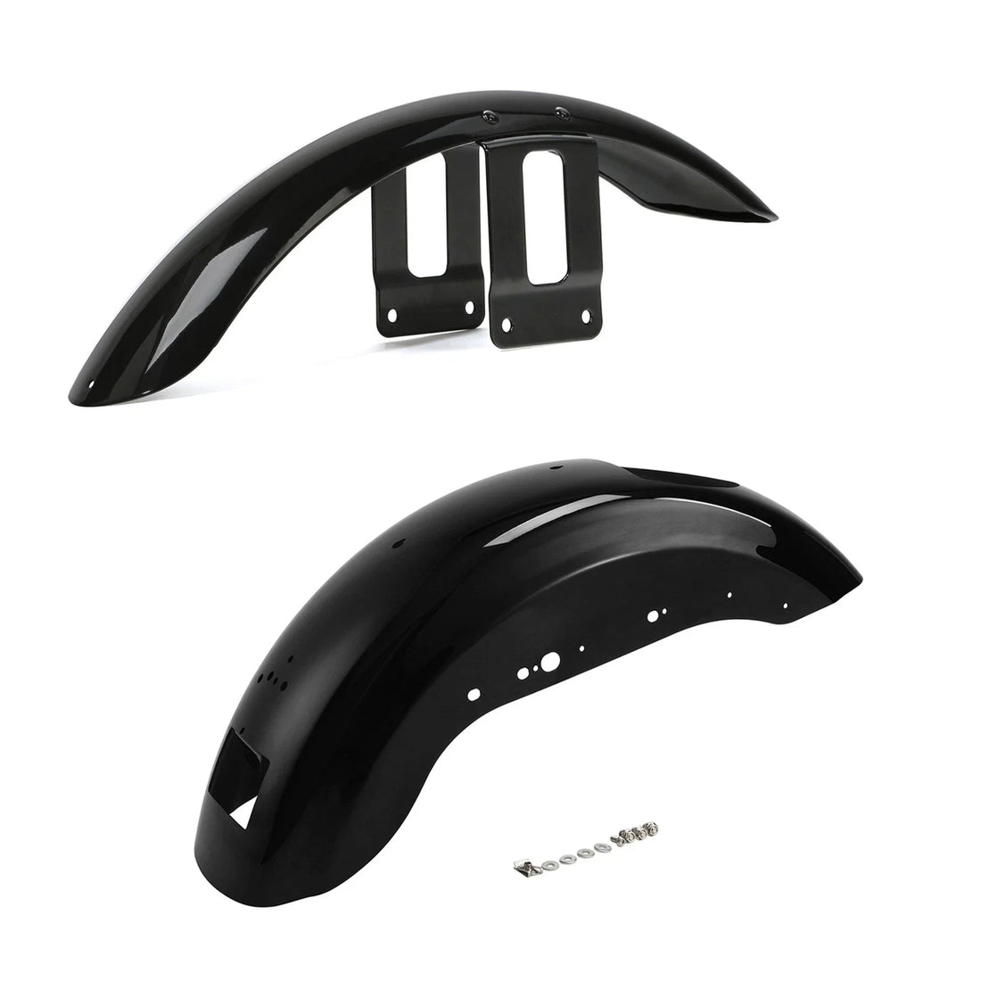 Black Front & Rear Fender Fit For Harley Sportster XL883 XL1200 Custom 2007-2009