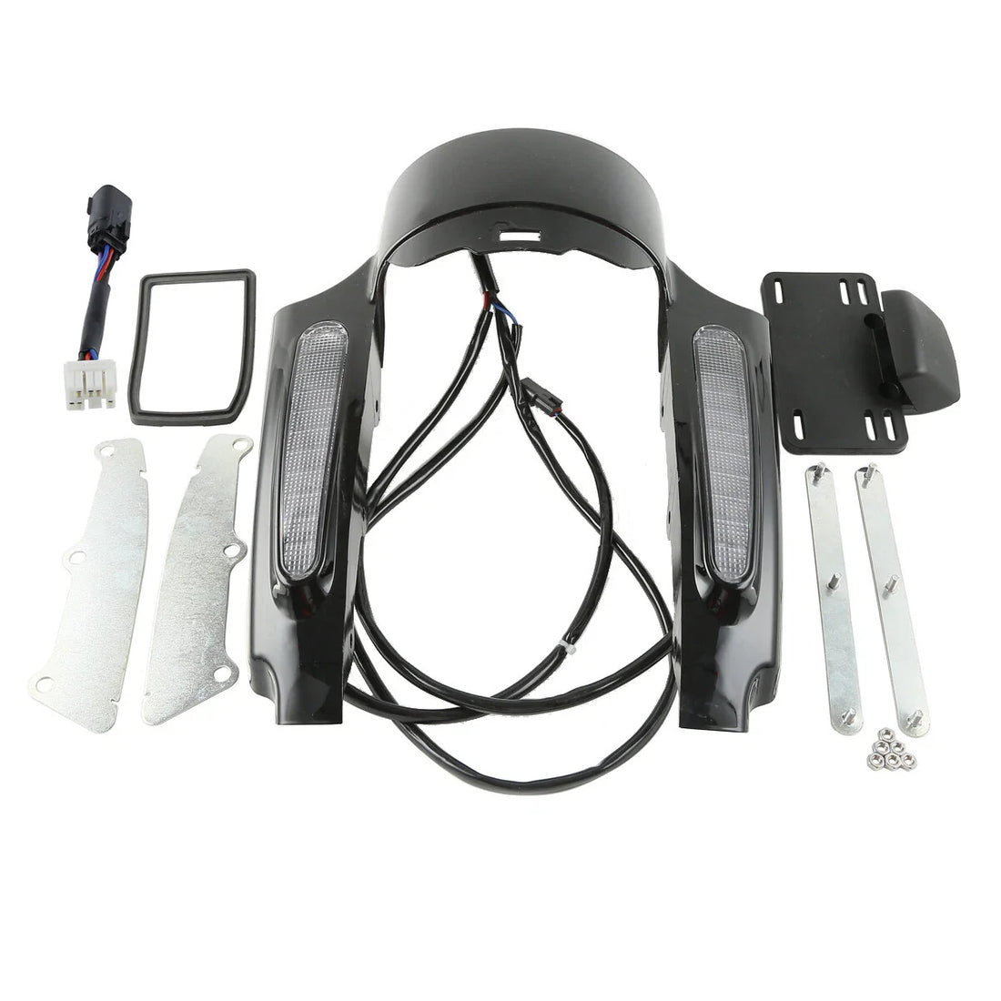Black Rear Fender Fascia Set Fits For Harley Touring Models Road King 2009-2013