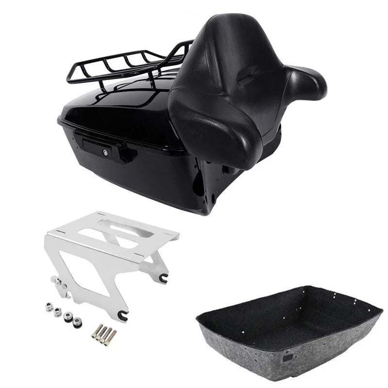 King Trunk Backrest Pad Solo Mount Rack Fit For Harley Sport Glide 2018-25