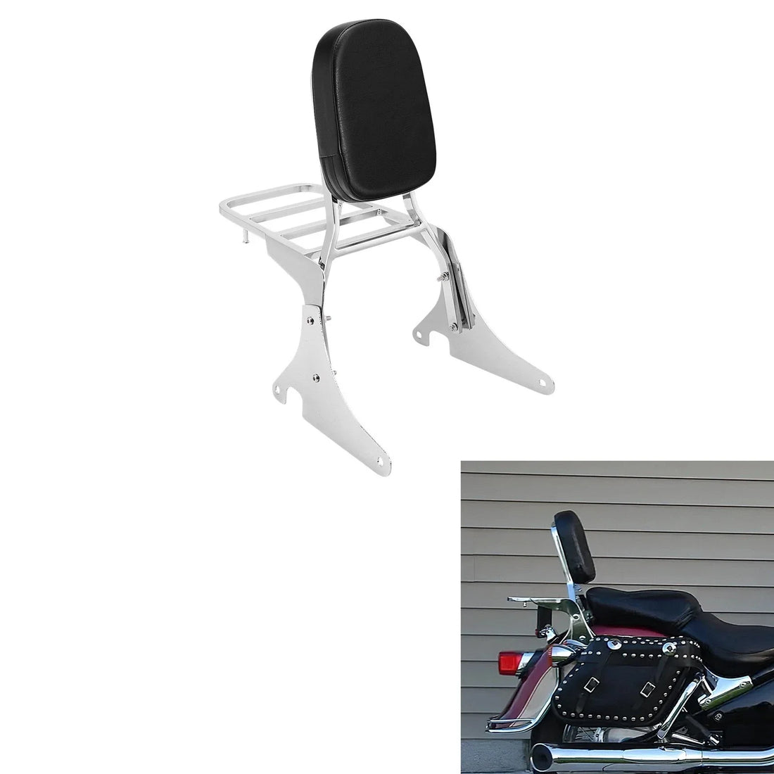 Backrest Sissy Bar w/ Luggage Rack Fit For Kawasaki Vulcan VN 400 VN 800 95-12