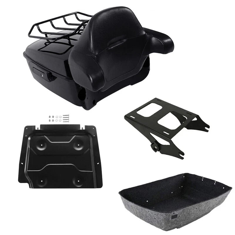 King Trunk Backrest Plate Mount Rack Fit For Harley Touring Street Glide 14-2026