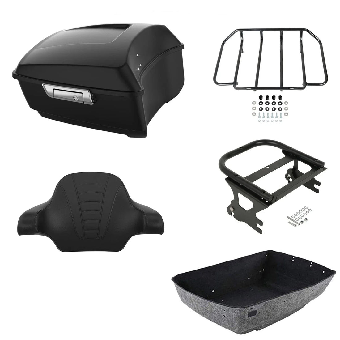 Matte King Trunk Luggage Backrest Mounting Rack Fit For Harley Touring 1997-2008