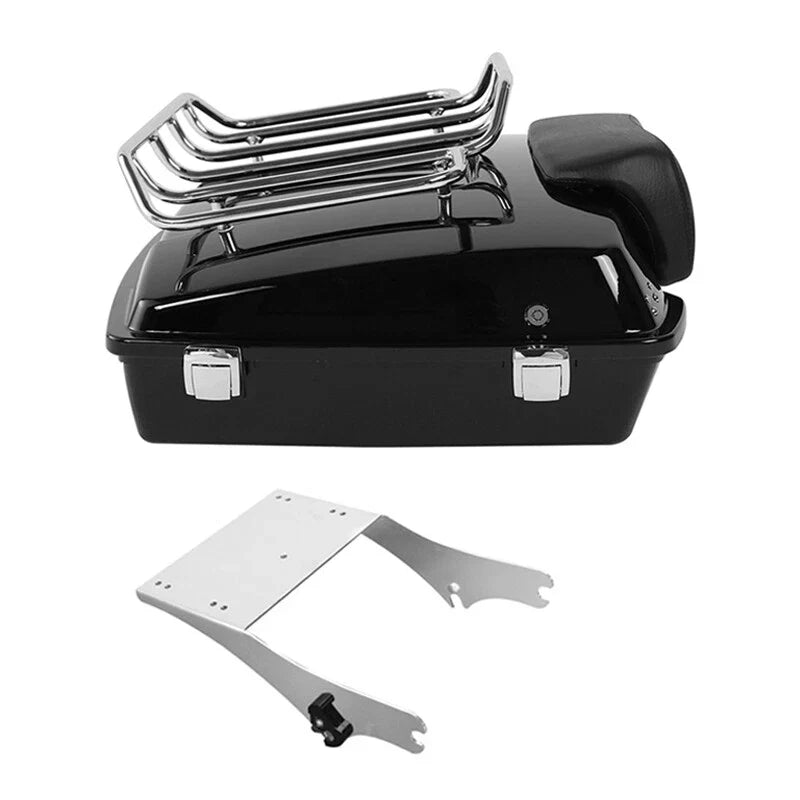 5.5'' Razor Trunk Backrest Two Up Mounting Rack Fit For Harley Touring 1997-2008