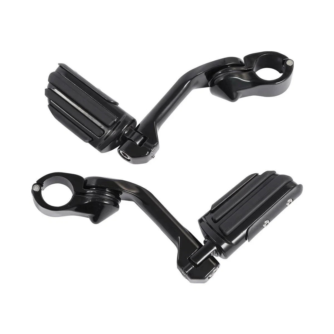1-1/4" Long Angled Adjustable Highway Foot Pegs Rest Mount Kit For Harley Honda