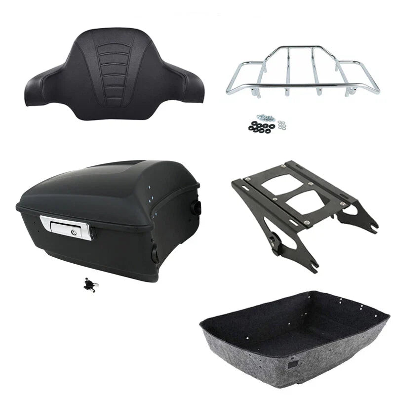Matte Black King Trunk Backrest Mount Rack Fit For Harley Road Glide 2014-2026